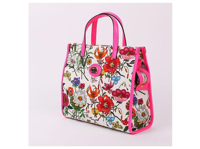 Gucci Borsa Tote e a Tracolla Media con Stampa Floreale - vista 4