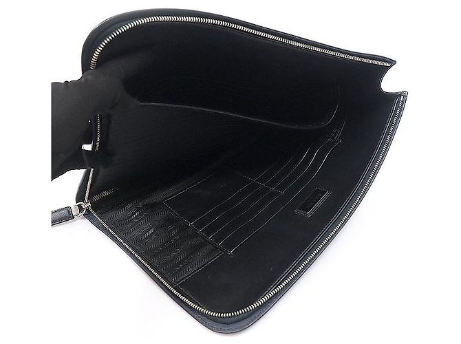 Prada Clutch Navy Saffiano Travel Stripe - vista 5