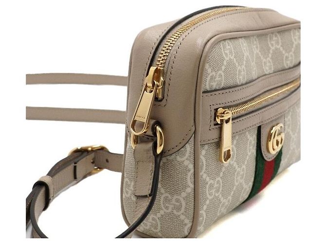 Gucci Mini Borsa a Tracolla e Spalla Ophidia GG in Tela Supreme Beige - vista 10