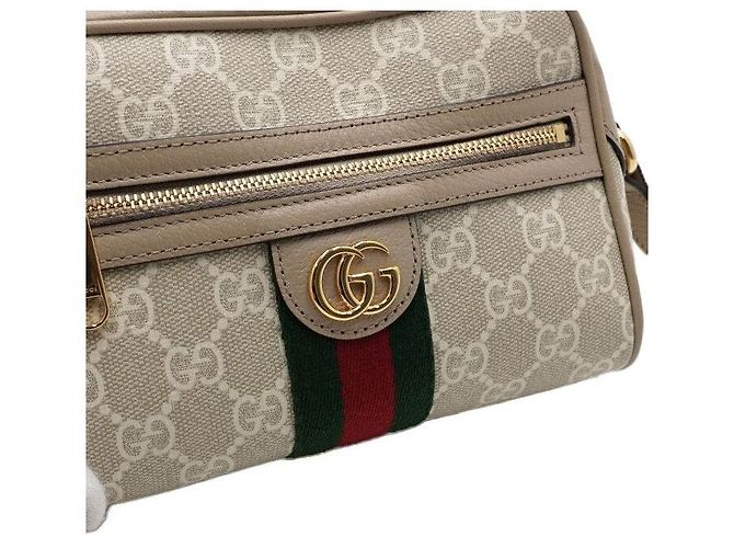 Gucci Mini Borsa a Tracolla e Spalla Ophidia GG in Tela Supreme Beige - vista 12