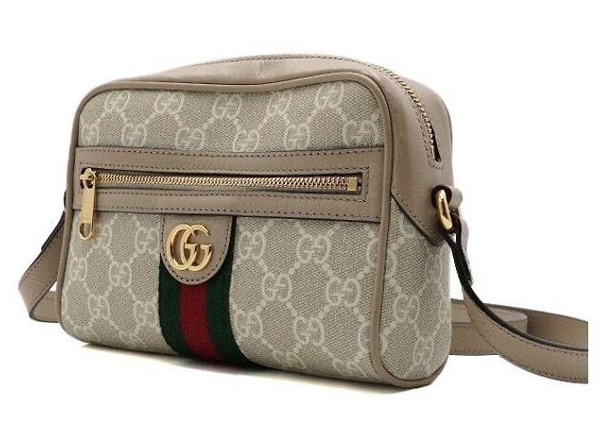 Gucci Mini Borsa a Tracolla e Spalla Ophidia GG in Tela Supreme Beige - vista 3