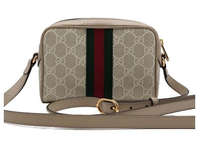 Gucci Mini Borsa a Tracolla e Spalla Ophidia GG in Tela Supreme Beige - vista 5
