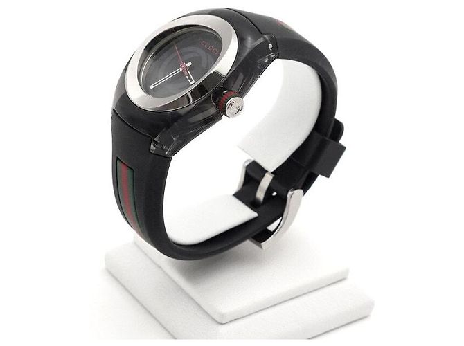 Gucci SYNC Interlocking Rubber Unisex Quarz Uhr Schwarz - Ansicht 3