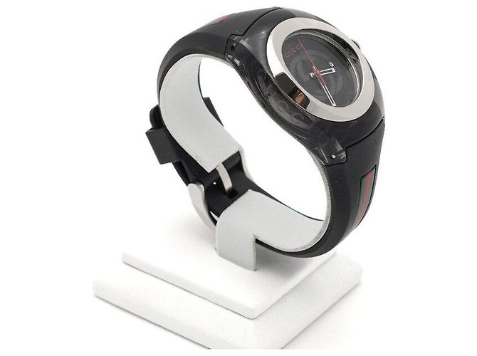 Gucci SYNC Interlocking Rubber Unisex Quarz Uhr Schwarz - Ansicht 4