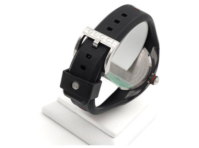 Gucci SYNC Interlocking Rubber Unisex Quarz Uhr Schwarz - Ansicht 5