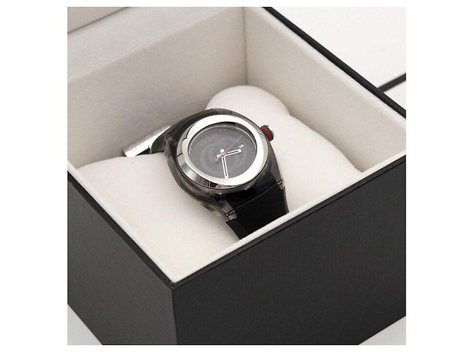 Gucci SYNC Interlocking Rubber Unisex Quarz Uhr Schwarz - Ansicht 6