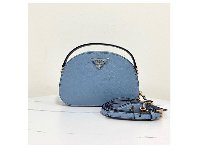 Prada Borsa a tracolla e spalla Odette in pelle Saffiano con logo triangolare - vista 10