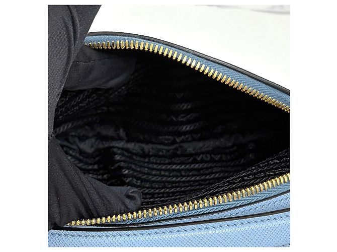 Prada Borsa a tracolla e spalla Odette in pelle Saffiano con logo triangolare - vista 15