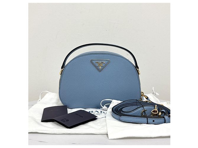 Prada Borsa a tracolla e spalla Odette in pelle Saffiano con logo triangolare - vista 4