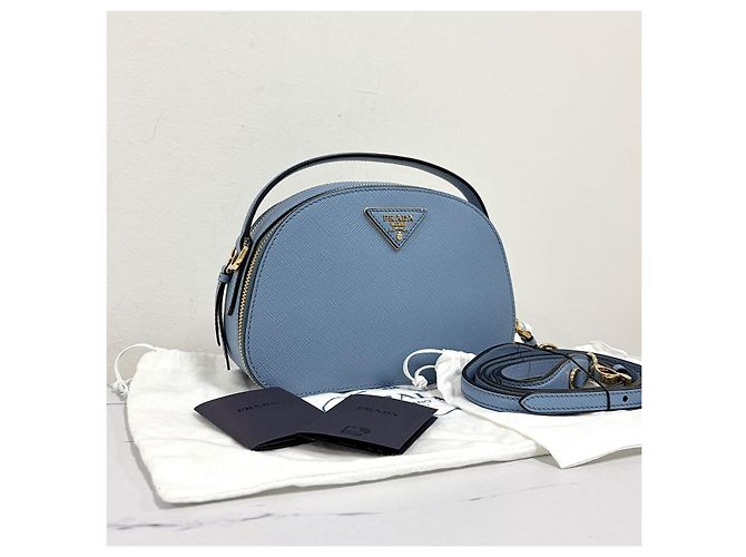Prada Borsa a tracolla e spalla Odette in pelle Saffiano con logo triangolare - vista 5