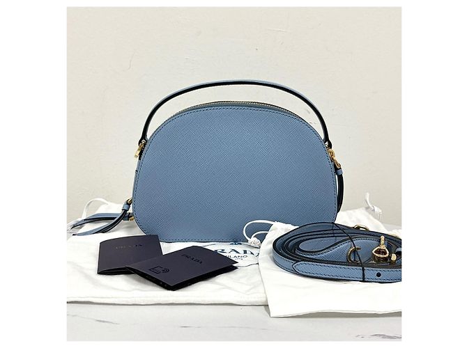 Prada Borsa a tracolla e spalla Odette in pelle Saffiano con logo triangolare - vista 6