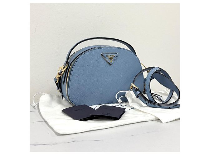 Prada Borsa a tracolla e spalla Odette in pelle Saffiano con logo triangolare - vista 8