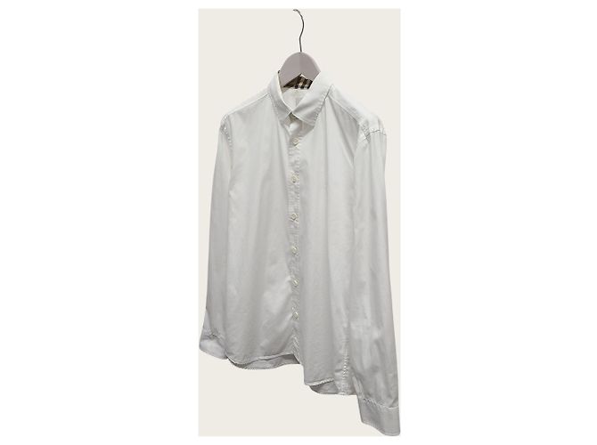 Burberry Camicia a quadri Slim Fit in popeline bianca - vista 2