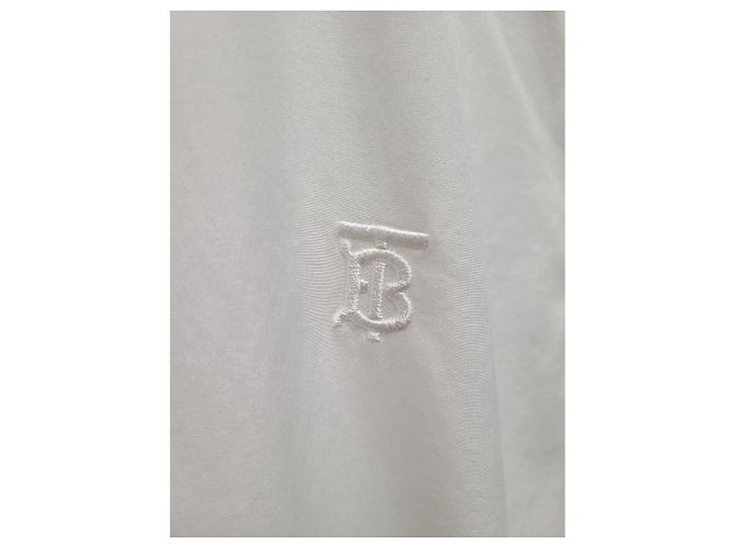 Burberry Camicia a quadri Slim Fit in popeline bianca - vista 3