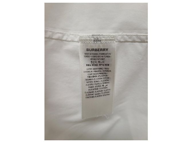Burberry Camicia a quadri Slim Fit in popeline bianca - vista 5