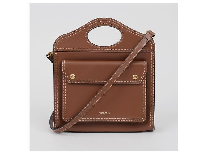 Burberry Mini Leder-Tote-Bag mit Stepptaschen Braun - Ansicht 2