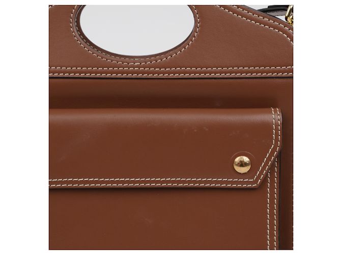 Burberry Mini Leder-Tote-Bag mit Stepptaschen Braun - Ansicht 4