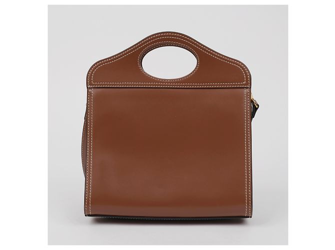 Burberry Mini Leder-Tote-Bag mit Stepptaschen Braun - Ansicht 7