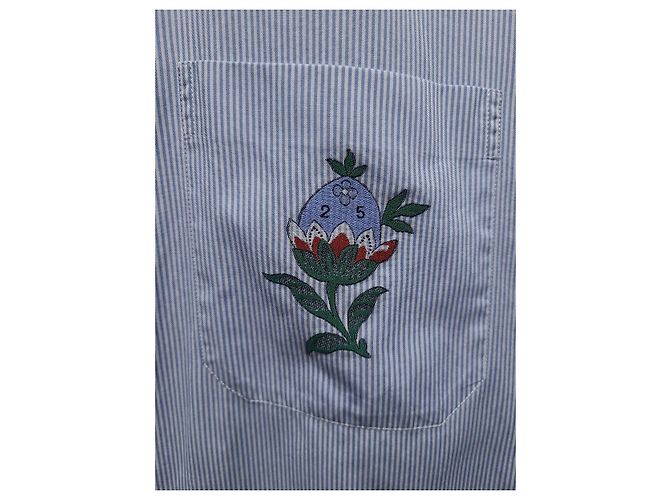Gucci Camicia ricamata a righe blu da donna - vista 3