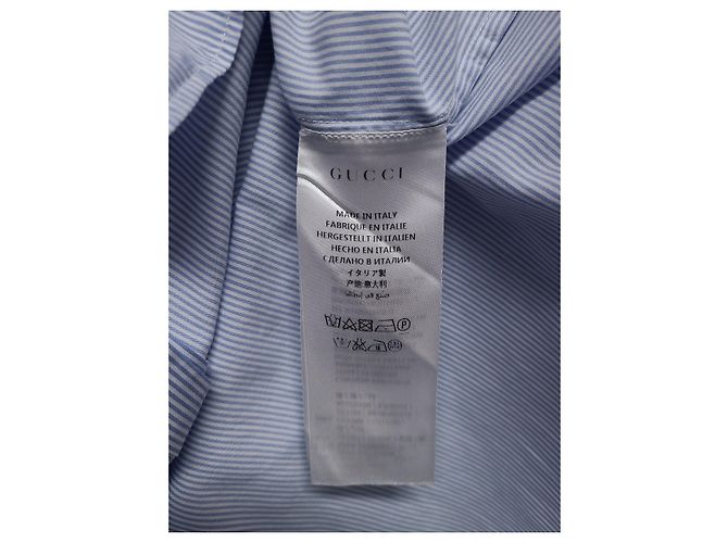 Gucci Camicia ricamata a righe blu da donna - vista 5
