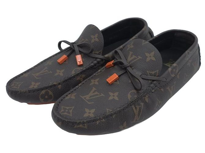 Louis Vuitton Mocassini Drivers in pelle Monogram Marrone - vista 11