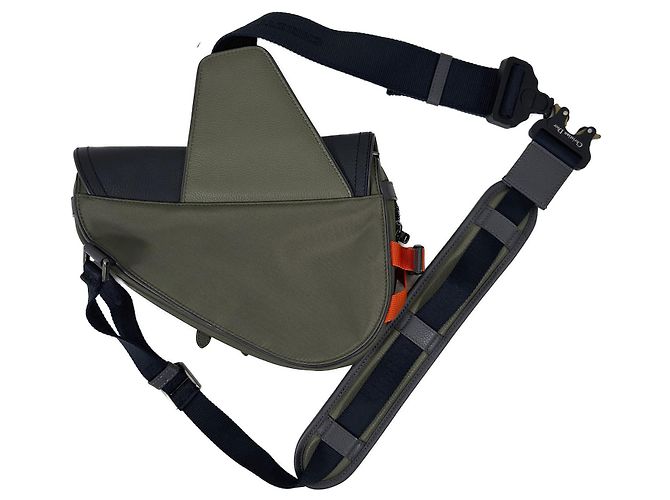 Dior Borsa a tracolla Saddle in nylon e pelle Olive - vista 5