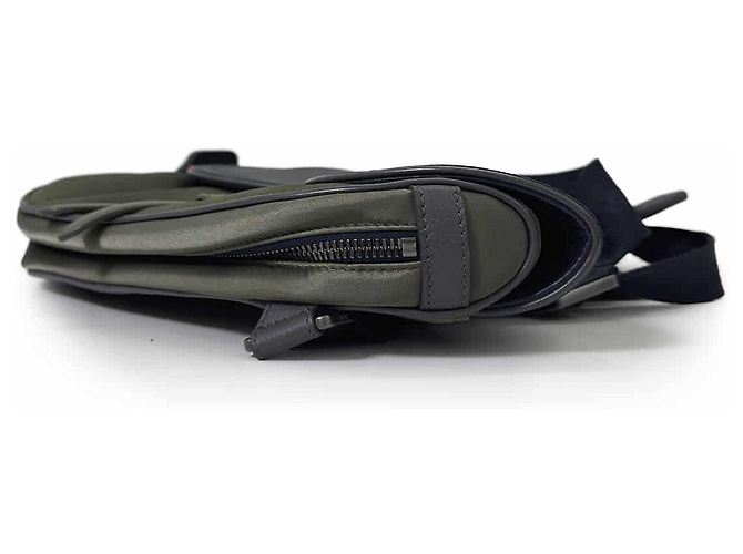 Dior Borsa a tracolla Saddle in nylon e pelle Olive - vista 8