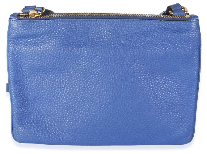 Borsa a tracolla Prada Bluette Vitello Phenix Double Zip - vista 2