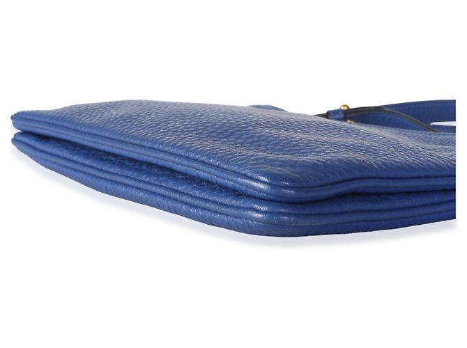 Borsa a tracolla Prada Bluette Vitello Phenix Double Zip - vista 6