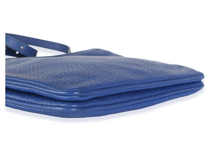 Borsa a tracolla Prada Bluette Vitello Phenix Double Zip - vista 7