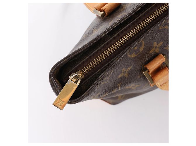 Borsa a tracolla Louis Vuitton Cabas Piano Monogram in marrone M51148 - vista 7