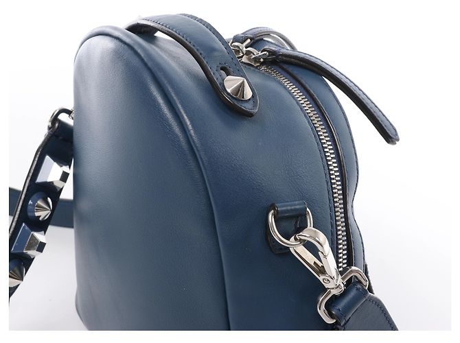 Fendi Borsa Vit Dolce Studs Leather Crossbody Bag Navy Blue 8BT281 - vista 5