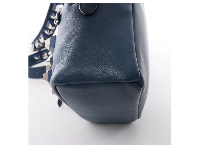 Fendi Borsa Vit Dolce Studs Leather Crossbody Bag Navy Blue 8BT281 - vista 9