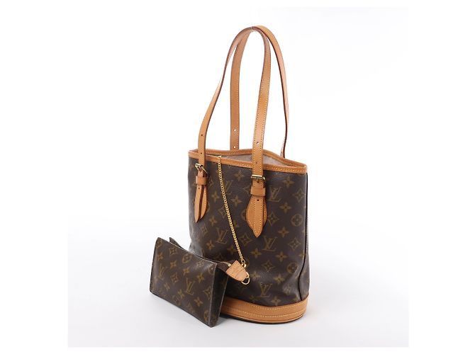 Borsa a spalla Louis Vuitton Bucket PM Monogram in marrone M42238 - vista 3