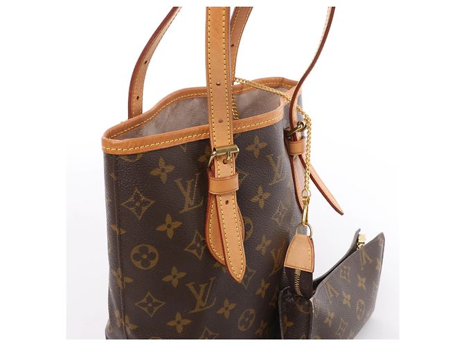 Borsa a spalla Louis Vuitton Bucket PM Monogram in marrone M42238 - vista 5
