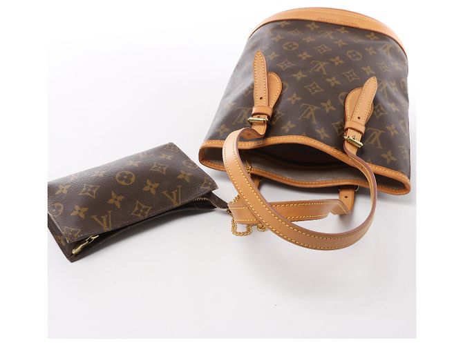 Borsa a spalla Louis Vuitton Bucket PM Monogram in marrone M42238 - vista 6