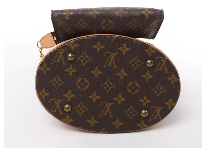 Borsa a spalla Louis Vuitton Bucket PM Monogram in marrone M42238 - vista 7