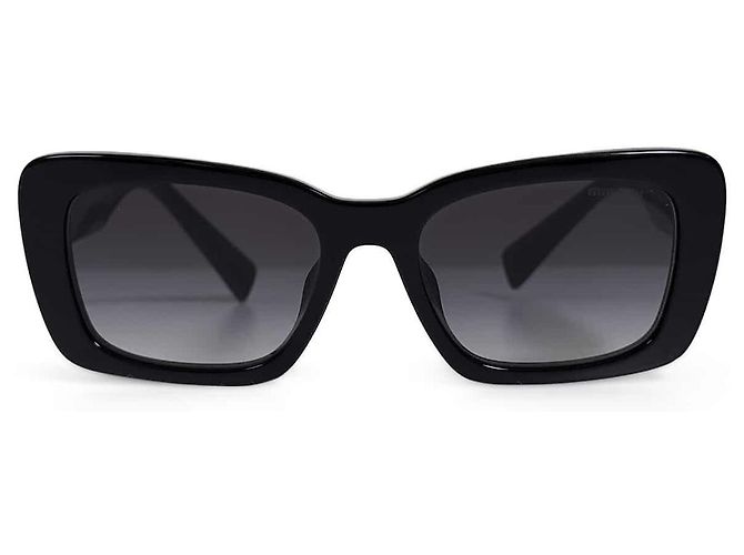 Miu Miu Occhiali da sole Square Oval Acetate Black Slate Grey - vista 4