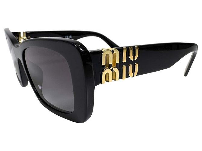 Miu Miu Occhiali da sole Square Oval Acetate Black Slate Grey - vista 7
