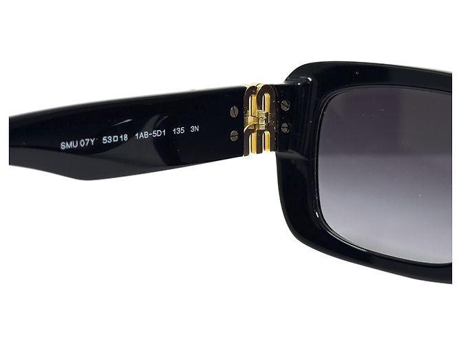 Miu Miu Occhiali da sole Square Oval Acetate Black Slate Grey - vista 8