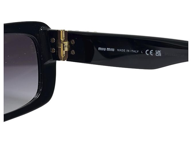 Miu Miu Occhiali da sole Square Oval Acetate Black Slate Grey - vista 9