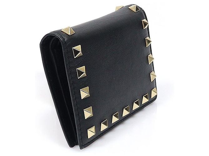 Valentino Cartera Rockstud de piel de becerro negra - vista 2