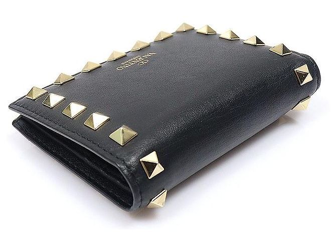 Valentino Cartera Rockstud de piel de becerro negra - vista 4