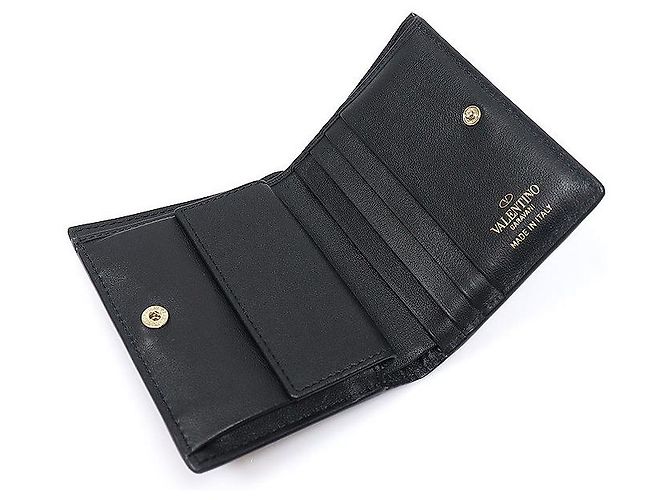 Valentino Cartera Rockstud de piel de becerro negra - vista 5