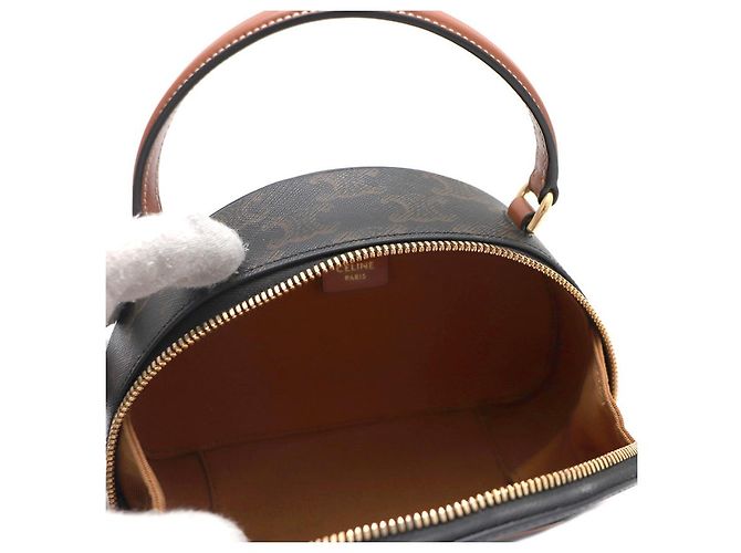 Céline Borsa Tote Half Moon in tela Tan - vista 17