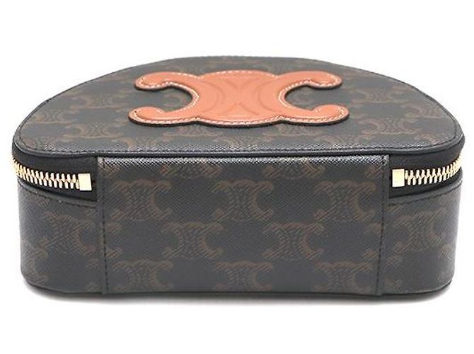 Céline Borsa Tote Half Moon in tela Tan - vista 7