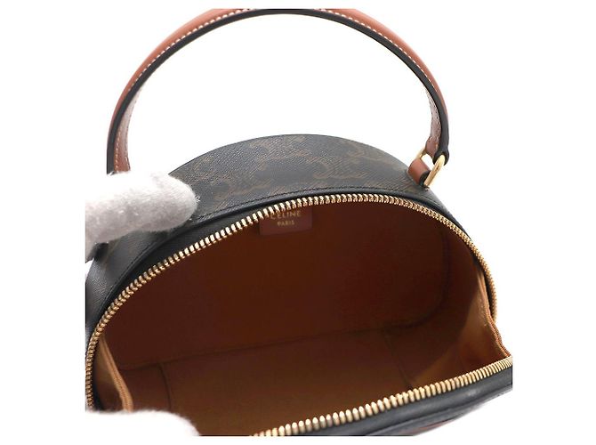 Céline Borsa Tote Half Moon in tela Tan - vista 8