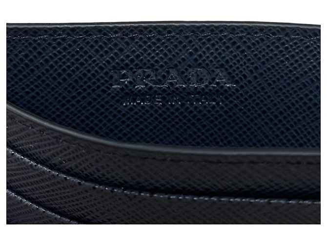 Prada Card Case Saffiano Navy Triangle Logo Open Style - view 12