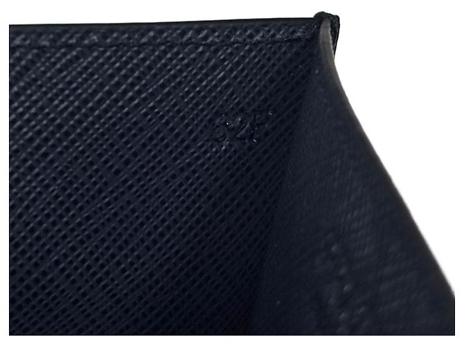 Prada Card Case Saffiano Navy Triangle Logo Open Style - view 13