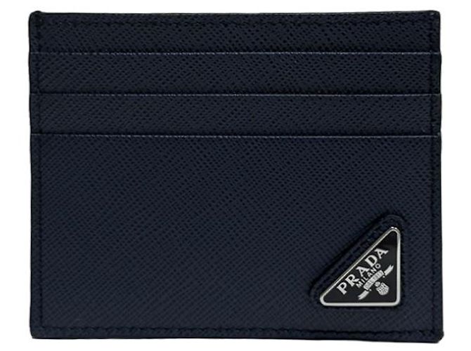 Prada Card Case Saffiano Navy Triangle Logo Open Style - view 7